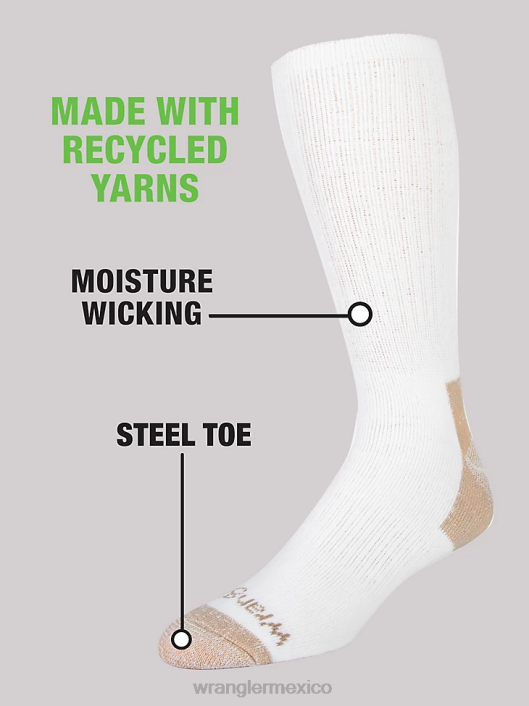 accesorios mx Wrangler hombres calcetines de trabajo para equipo (paquete de 6) blanco (112347655) 62D6729