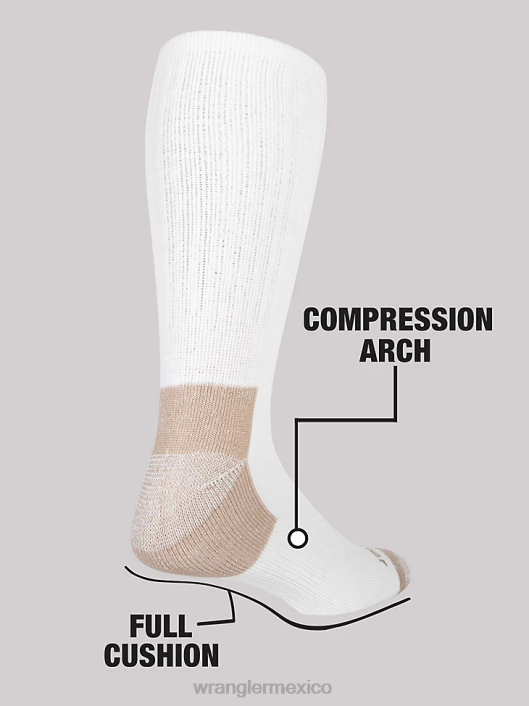 accesorios mx Wrangler hombres calcetines de trabajo para equipo (paquete de 6) blanco (112347655) 62D6729