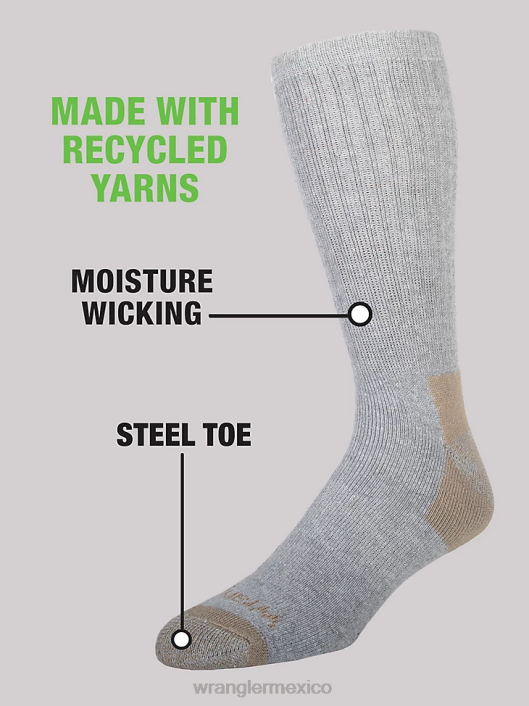 accesorios mx Wrangler hombres calcetines de trabajo para equipo (paquete de 6) gris (112347656) 62D6728