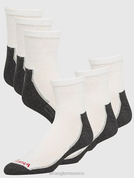 accesorios mx Wrangler hombres calcetines tobilleros acolchados (paquete de 6) blanco (112318615) 62D6722