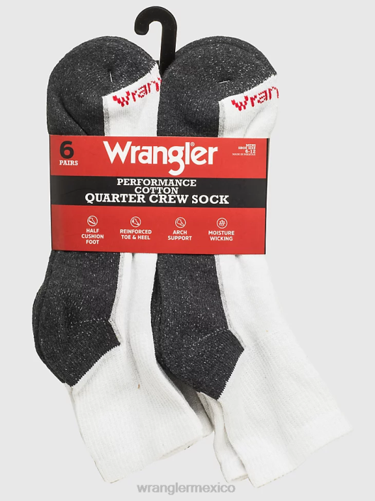 accesorios mx Wrangler hombres calcetines tobilleros acolchados (paquete de 6) blanco (112318615) 62D6722