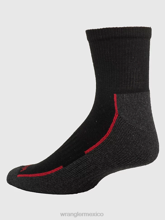 accesorios mx Wrangler hombres calcetines tobilleros acolchados (paquete de 6) negro (112318616) 62D6723