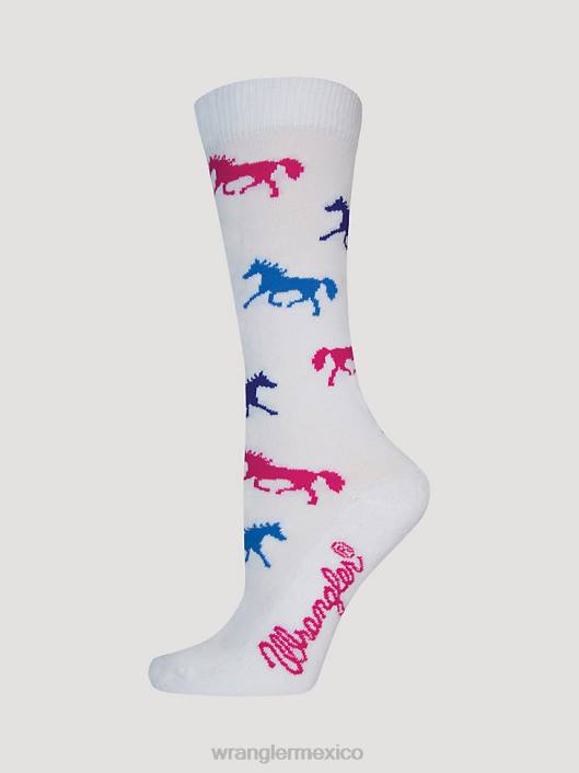 accesorios mx Wrangler mujer calcetines horses crew ultra-dri blanco (112330434) 62D6922