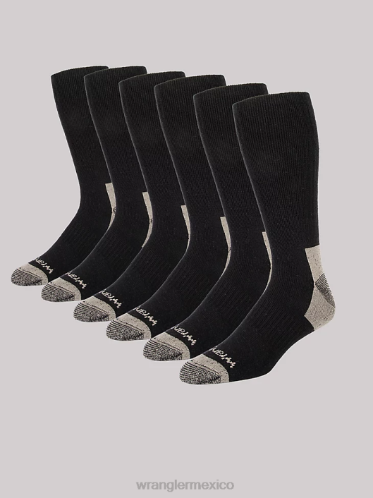 accesorios mx Wrangler hombres calcetines de trabajo para equipo (paquete de 6) negro (112347657) 62D6727