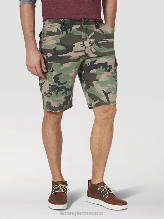 ropa mx Wrangler hombres short cargo de sarga flexible camuflaje de la jungla (gwsnsgm) 62D6547