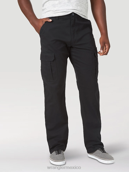 ropa mx Wrangler hombres pantalón cargo flexible de ajuste relajado premium de cinco estrellas negro (70abwbl) 62D6218