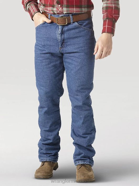 ropa mx Wrangler hombres jean térmico resistente al desgaste lavado a la piedra (33213sw) 62D6196