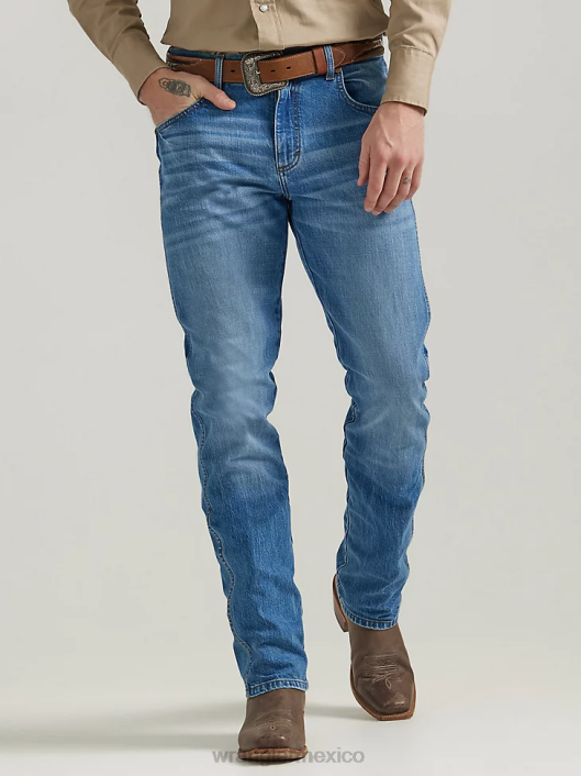 ropa mx Wrangler hombres jeans retro ajustados con pernera recta acres de diamantes (112330336) 62D628