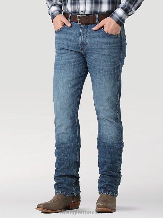 ropa mx Wrangler hombres jeans retro ajustados con pernera recta aserrín (112322491) 62D637