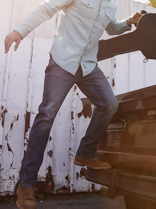 ropa mx Wrangler hombres jeans retro ajustados con pernera recta cleburn (88mwzcb) 62D629