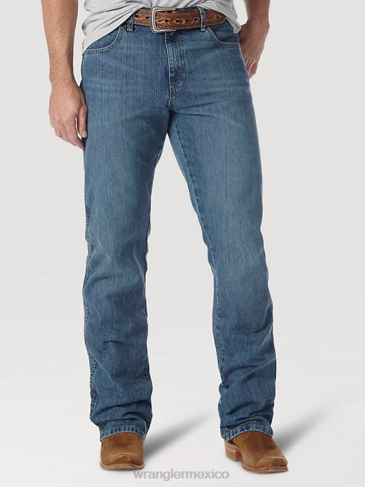 ropa mx Wrangler hombres jeans retro con corte tipo bota y corte slim desgastado (77mwzwo) 62D69