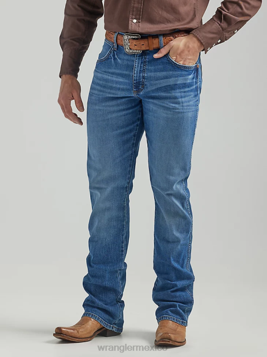 ropa mx Wrangler hombres jeans retro con corte tipo bota y corte slim frisón (112325733) 62D61
