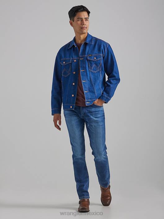 ropa mx Wrangler hombres vaqueros tapered de corte slim Larston oscuramente desgastado (112335474) 62D659