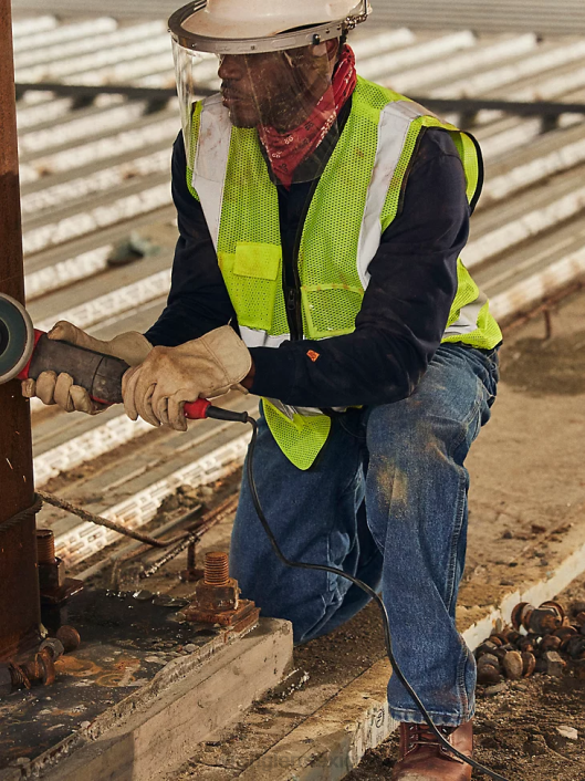 ropa mx Wrangler hombres Camisa de trabajo sólida de sarga resistente al fuego riggs workwear fr azul marino (fr3w01n) 62D6402
