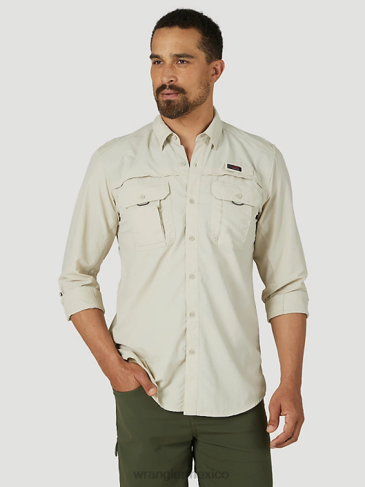 ropa mx Wrangler hombres camisa de manga larga atg pescador pelícano (10nsb75pn) 62D6340