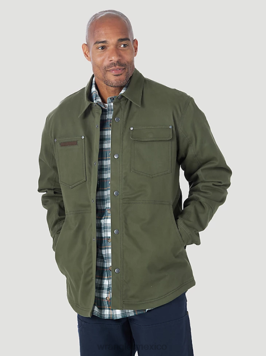 ropa mx Wrangler hombres Ropa de trabajo Riggs, chaqueta tipo camisa de trabajo con forro polar y capas resistentes loden (3w195ld) 62D6473
