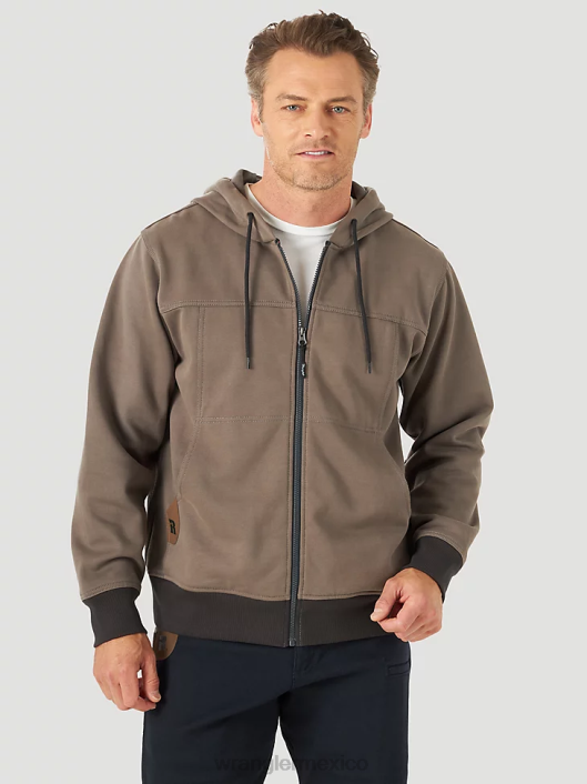 ropa mx Wrangler hombres Riggs Workwear sudadera con capucha de trabajo con cremallera completa y capas resistentes gris granito (3w196gy) 62D6508