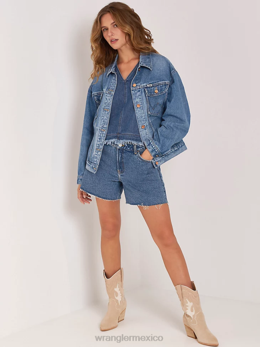 ropa mx Wrangler mujer shorts de talle alto hasta la mitad del muslo topacio (112333477) 62D6827