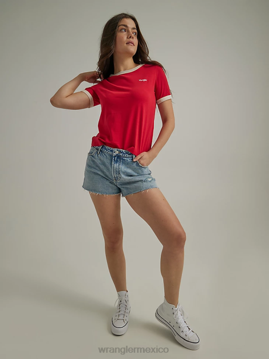 ropa mx Wrangler mujer shorts vintage de tiro alto con cortes flor silvestre (112335761) 62D6837