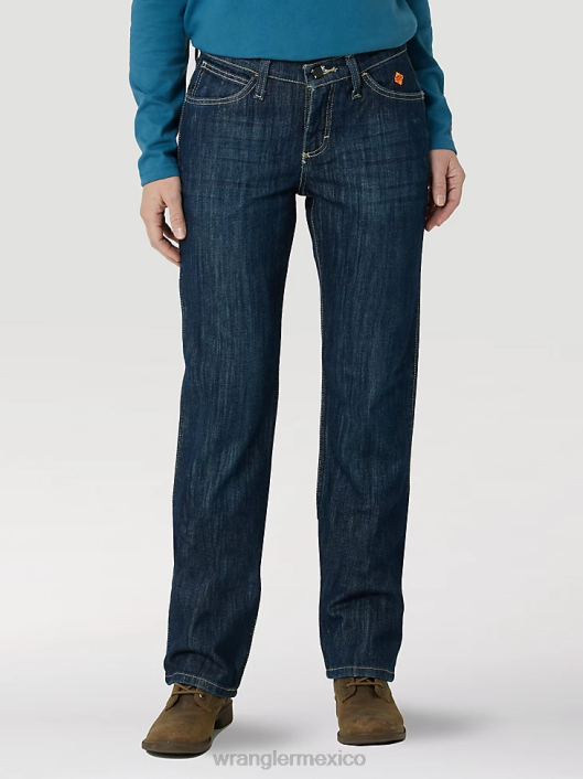 ropa mx Wrangler mujer Jean bootcut de talle medio resistente al fuego fr lavado con enjuague (10frw10rn) 62D6806