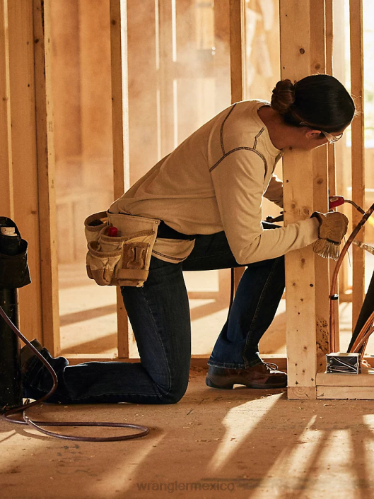 ropa mx Wrangler mujer Vaqueros de trabajo estilo bota Mae retro resistentes al fuego panaderosville (frac9bf) 62D6803