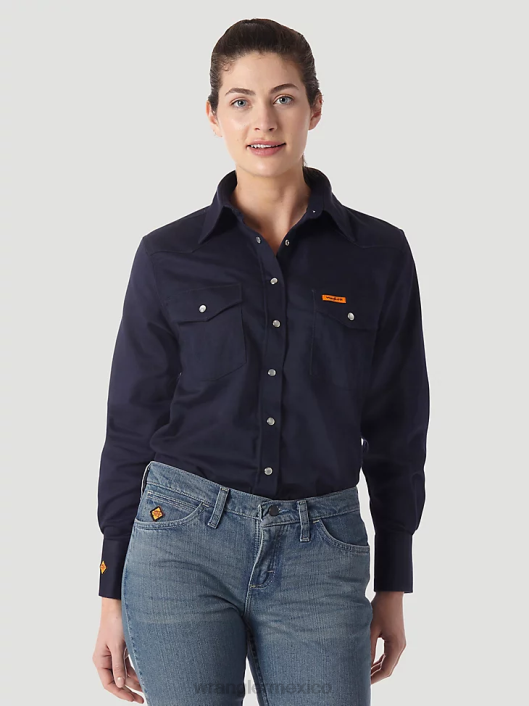 ropa mx Wrangler mujer fr resistente al fuego manga larga sólido azul marino (frlw03n) 62D6894