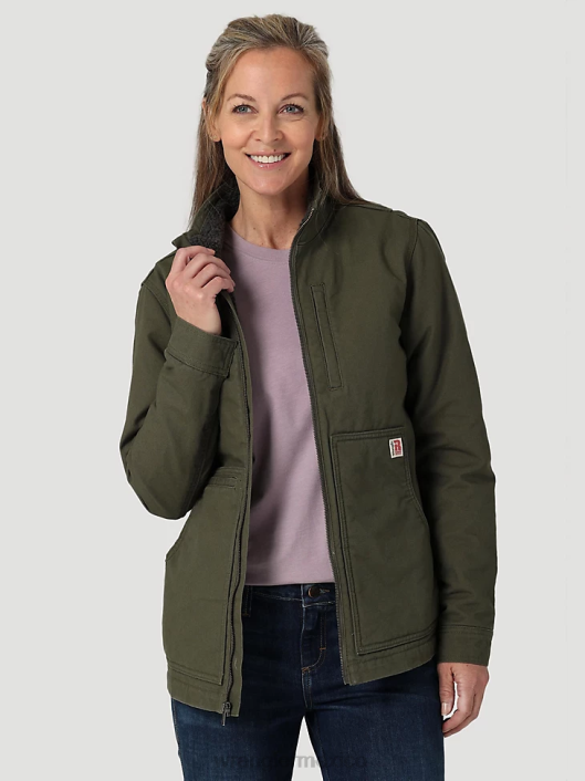 ropa mx Wrangler mujer Chaqueta de lona con forro de sherpa Riggs Hard Layers loden (112318476) 62D6864