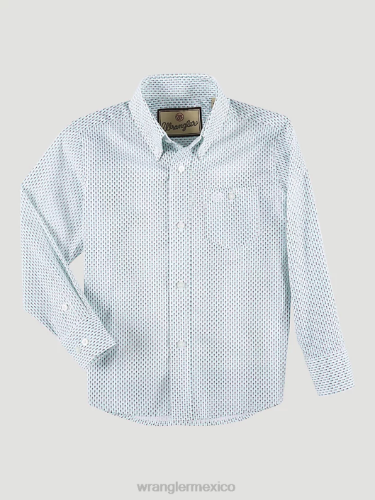 ropa mx Wrangler Niños camisa clásica con estampado de botones punto de contraste (112324882) 62D61023