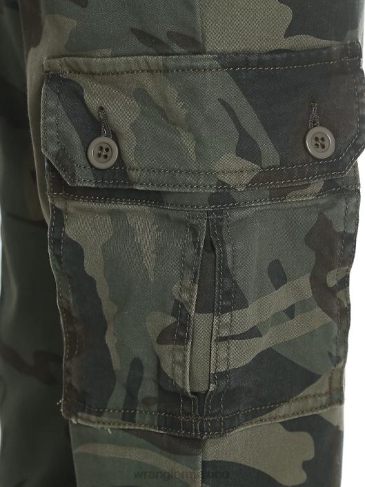 ropa mx Wrangler Niños pantalón cargo slim recto y elástico camuflaje verde bosque (9rkbw7e) 62D6956