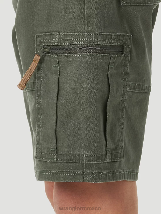 ropa mx Wrangler Niños pantalón corto cargo flexible y cómodo oliva (4rmhwoh) 62D6996