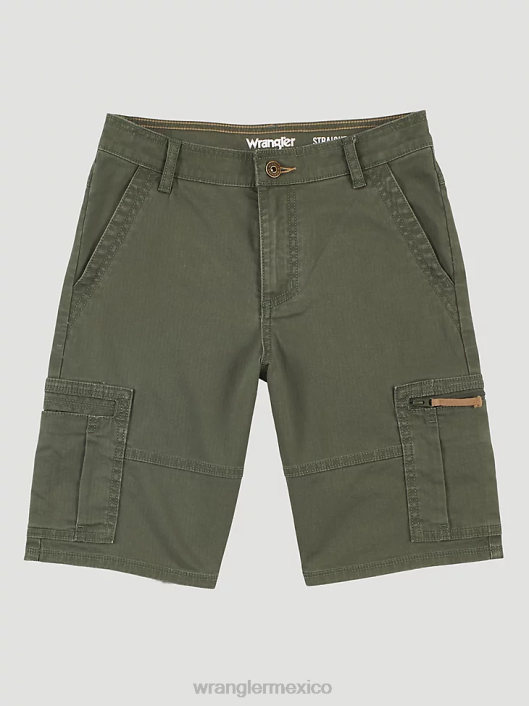 ropa mx Wrangler Niños pantalón corto cargo flexible y cómodo oliva (4rmhwoh) 62D6996