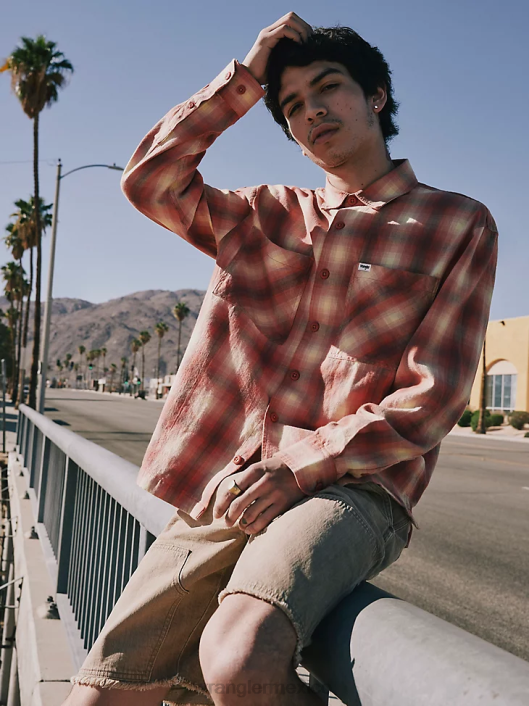 ropa mx Wrangler hombres Authentics chaqueta estilo camisa de franela acolchada azul (zheepao) 62D6391