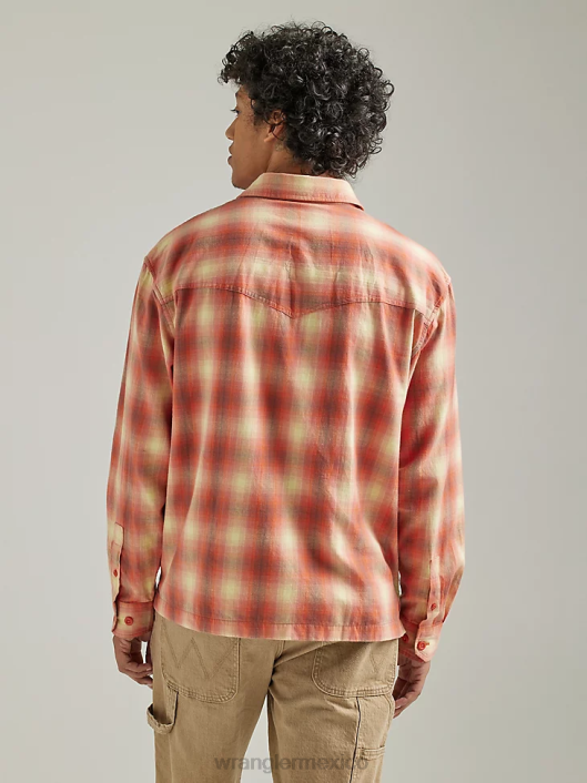 ropa mx Wrangler hombres Authentics chaqueta estilo camisa de franela acolchada azul (zheepao) 62D6391