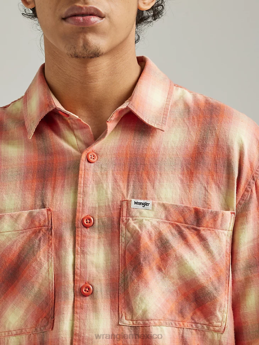 ropa mx Wrangler hombres Authentics chaqueta estilo camisa de franela acolchada azul (zheepao) 62D6391