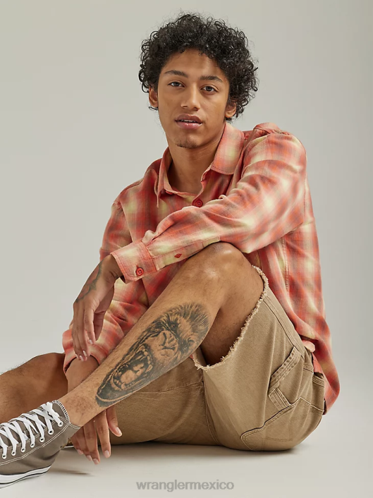 ropa mx Wrangler hombres Authentics chaqueta estilo camisa de franela acolchada azul (zheepao) 62D6391