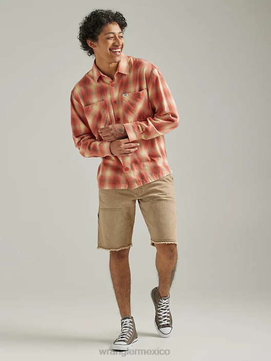 ropa mx Wrangler hombres Authentics chaqueta estilo camisa de franela acolchada azul (zheepao) 62D6391