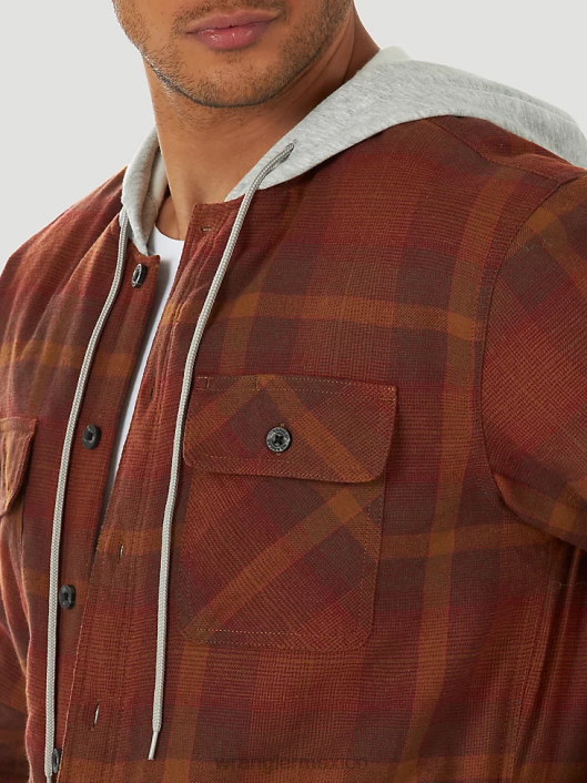ropa mx Wrangler hombres Authentics chaqueta estilo camisa de franela acolchada rojo (zheepae) 62D6393