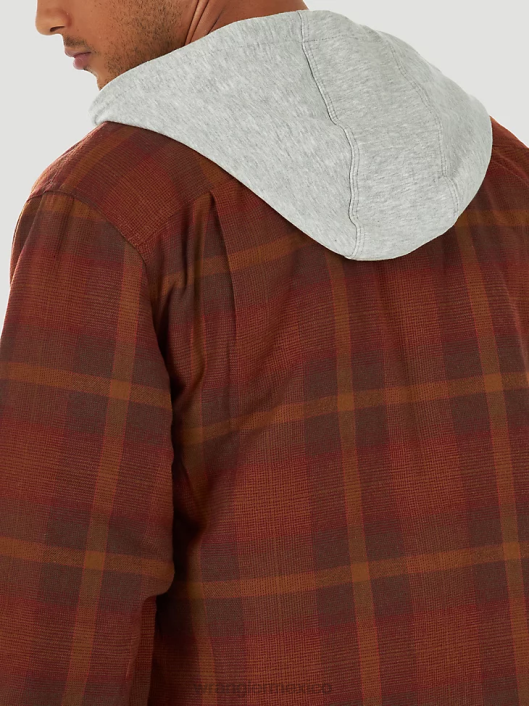 ropa mx Wrangler hombres Authentics chaqueta estilo camisa de franela acolchada rojo (zheepae) 62D6393