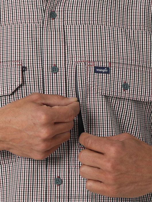 ropa mx Wrangler hombres Camisa con estampado de un bolsillo y botones de manga corta George Strait azul celeste (112324872) 62D6300