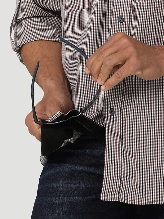 ropa mx Wrangler hombres Camisa con estampado de un bolsillo y botones de manga corta George Strait azul celeste (112324872) 62D6300