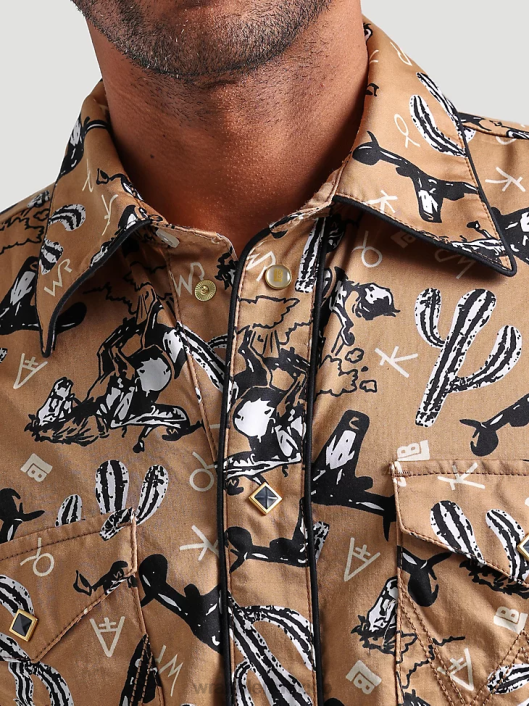 ropa mx Wrangler hombres Camisa con estampado occidental de manga larga y comodidad avanzada 20x Competition azul azul (112324833) 62D6481