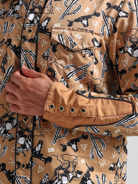 ropa mx Wrangler hombres Camisa con estampado occidental de manga larga y comodidad avanzada 20x Competition azul azul (112324833) 62D6481