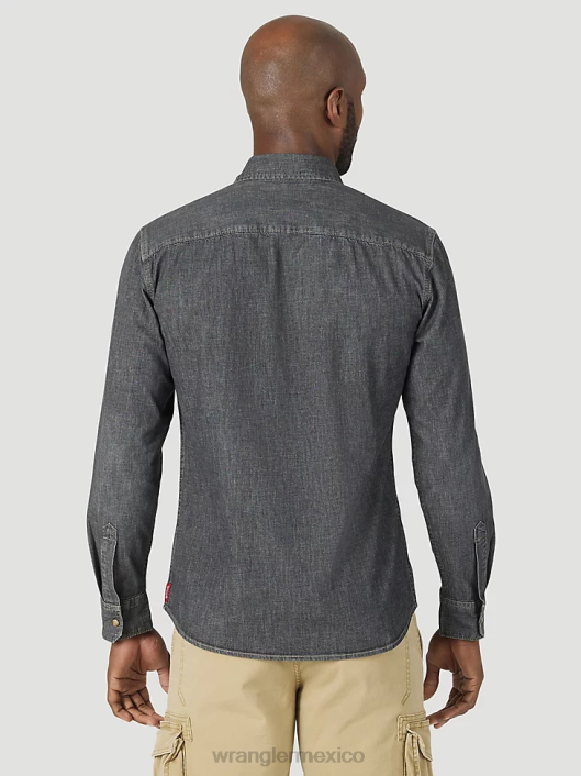 ropa mx Wrangler hombres Camisa con estampado occidental de manga larga y comodidad avanzada 20x Competition azul azul (112324833) 62D6481