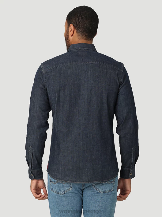 ropa mx Wrangler hombres Camisa con estampado occidental de manga larga y comodidad avanzada 20x Competition azul azul (112324833) 62D6481