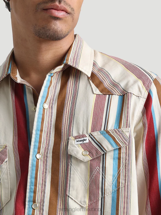 ropa mx Wrangler hombres Camisa con estampado occidental de manga larga y comodidad avanzada 20x Competition azul azul (112324833) 62D6481