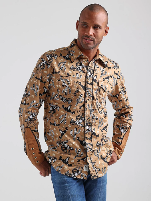 ropa mx Wrangler hombres Camisa con estampado occidental de manga larga y comodidad avanzada 20x Competition azul azul (112324833) 62D6481