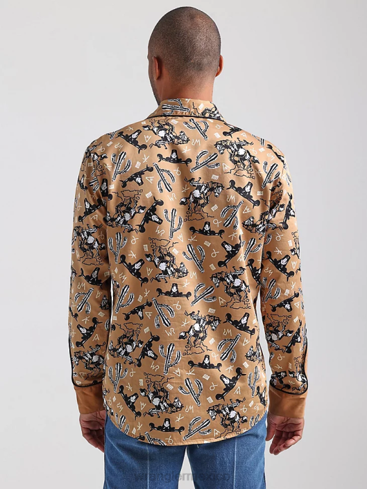 ropa mx Wrangler hombres Camisa con estampado occidental de manga larga y comodidad avanzada 20x Competition azul azul (112324833) 62D6481