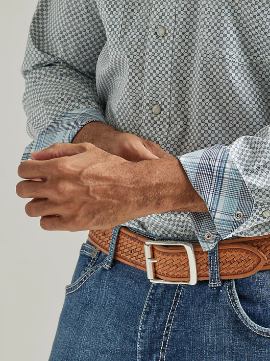 ropa mx Wrangler hombres Camisa con estampado occidental de manga larga y comodidad avanzada 20x Competition marina adriática (112327798) 62D6489