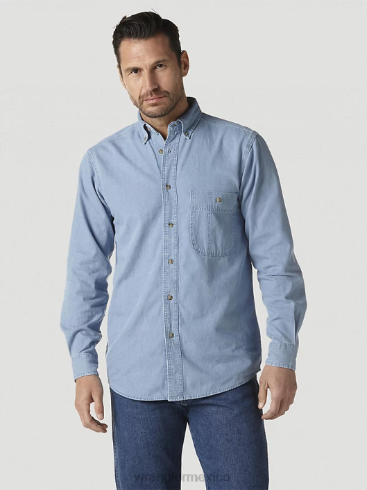 ropa mx Wrangler hombres Camisa de trabajo resistente al fuego riggs workwear fr gris pizarra (fr3w5gy) 62D6404