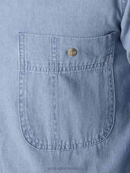 ropa mx Wrangler hombres Camisa de trabajo resistente al fuego riggs workwear fr gris pizarra (fr3w5gy) 62D6404